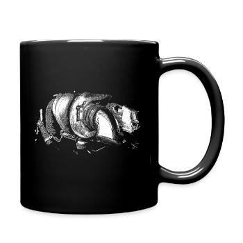 Monochrome Spiralgeometrie - Tasse einfarbig - Schwarz - Rechts