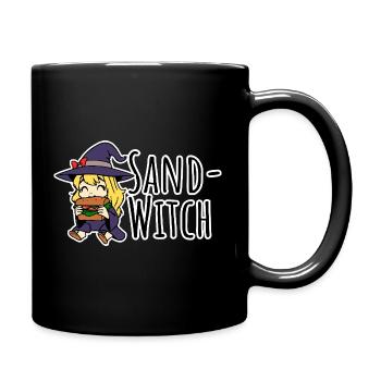 Sand-Witch, la petite sorcière mange un sandwich - Mug uni - noir - Droite