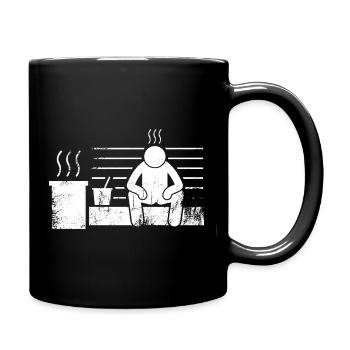 Sauna Saunameister Saunagänger - Tasse einfarbig - Schwarz - Rechts