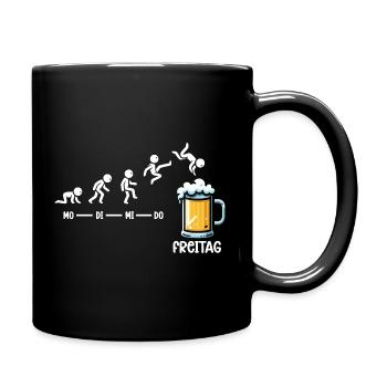 Freitag Wochenende Bierliebhaber Biertrinker - Tasse einfarbig - Schwarz - Rechts