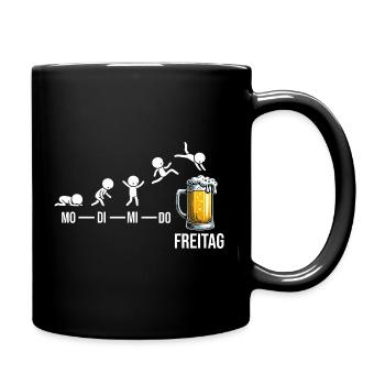 Freitag Wochenende Bierliebhaber Biertrinker - Tasse einfarbig - Schwarz - Rechts