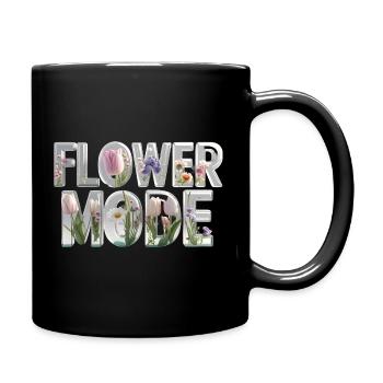 FLOWER MODE – 3D Letters full of blossoms - Full Colour Mug - black - Right