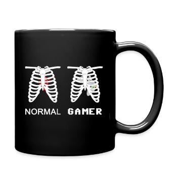 Gamer Anatomie Skelett 8bit - Tasse einfarbig - Schwarz - Rechts