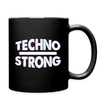 Techno Strong Neon Glitch - Tasse einfarbig - Schwarz - Rechts
