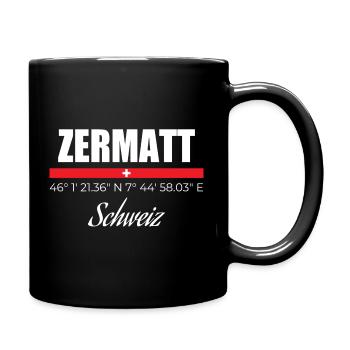 Zermatt - Tasse einfarbig - Schwarz - Rechts