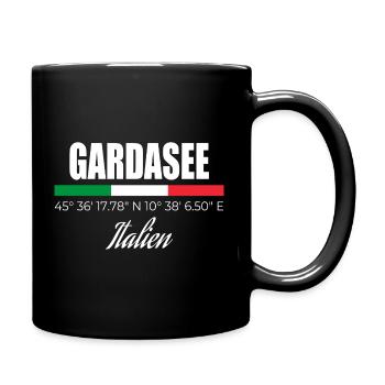 Gardasee - Tasse einfarbig - Schwarz - Rechts