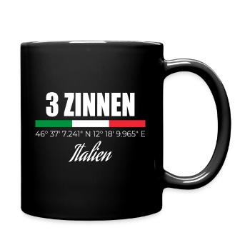 3 Zinnen - Tasse einfarbig - Schwarz - Rechts