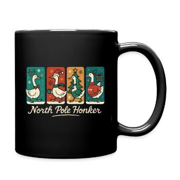 Gans Weihnachten Lustig Santa Nordpol Honker - Tasse einfarbig - Schwarz - Rechts