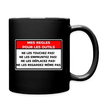 Meine Regeln für Tools - Tasse einfarbig - Schwarz - Rechts