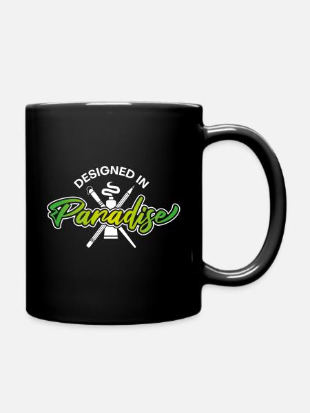 Designed in Paradise - Full Colour Mug - black
