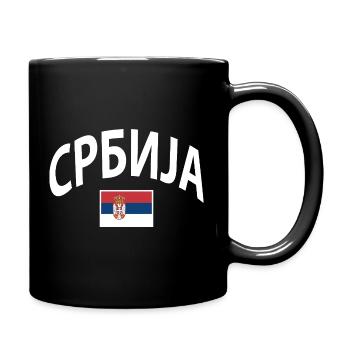 Serbien  - Tasse einfarbig - Schwarz - Rechts