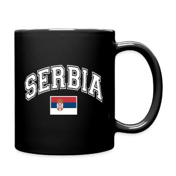 Serbien  - Tasse einfarbig - Schwarz - Rechts