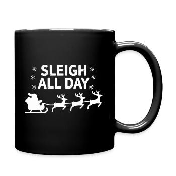 traîneau toute la journée drôle de Noël dictons - Mug uni - noir - Droite