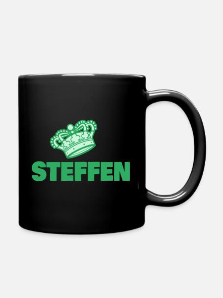 Vorname Steffen - Tasse einfarbig - Schwarz