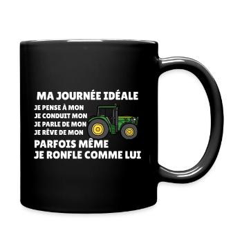 Farm tractor, farmer humor, peasant passion - Full Colour Mug - black - Right