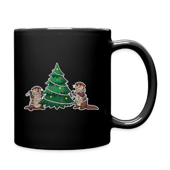 Otter Christmas Christmas Tree - Full Colour Mug - black - Right