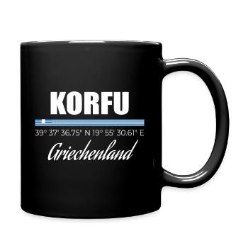 Korfu - Tasse einfarbig - Schwarz - Rechts