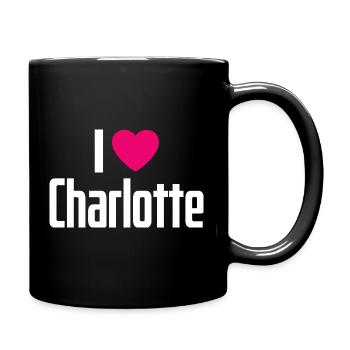 I Love Charlotte Pink Heart I Love Charlotte - Full Colour Mug - black - Right