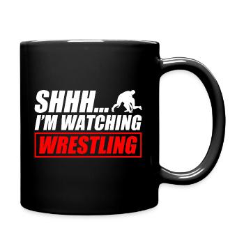 Je regarde catching wrestling drôle, catcheur - Mug uni - noir - Droite