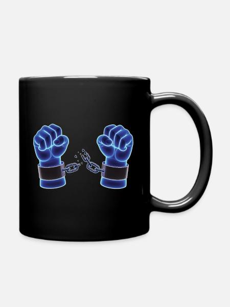 FREE NIGHT - freedom & rights - Full Colour Mug - black