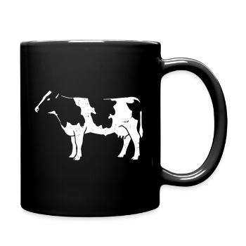 Kuh Rind Bauernhof Landwirt Tierschutz Vektor - Tasse einfarbig - Schwarz - Rechts
