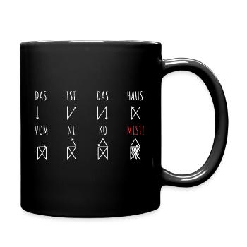 Voici la maison de Saint Nicolas | Erreurs absurdes - Mug uni - noir - Droite