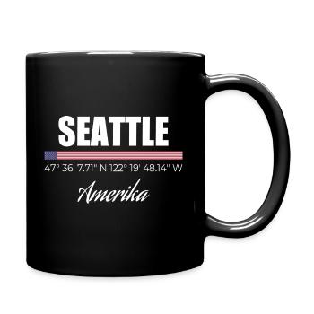 Seattle - Full Colour Mug - black - Right