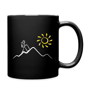 Bergwanderer in der Sonne - Tasse einfarbig - Schwarz - Rechts