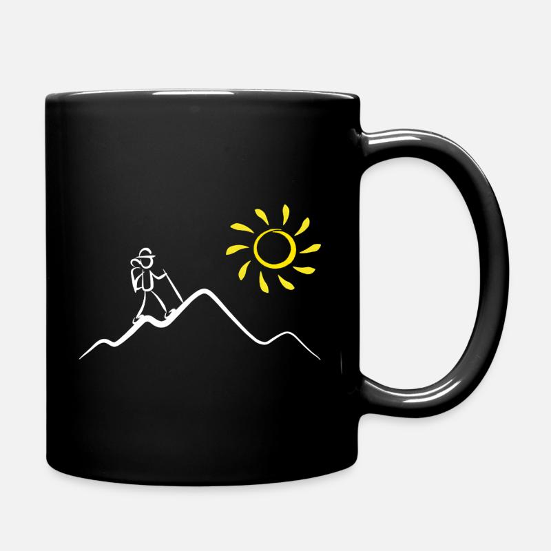Randonneur en montagne au soleil - Mug uni - noir