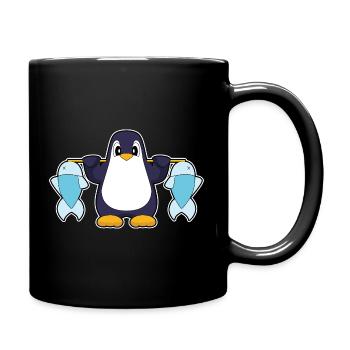 Pinguin Angler Fisch Angeln - Tasse einfarbig - Schwarz - Rechts