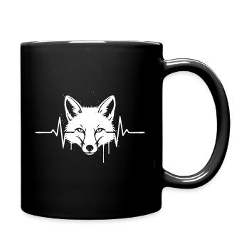 Vecteur de graffiti battement de cœur de tête de renard - Mug uni - noir - Droite