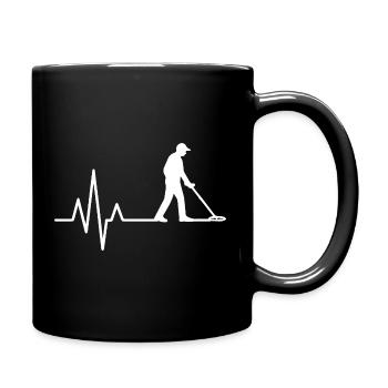 Herzschlag-Metall-Erkennung Schatzjäger-Leidenschaft - Tasse einfarbig - Schwarz - Rechts