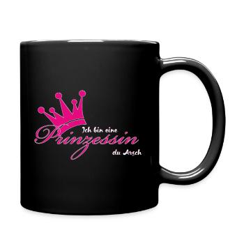 Ich bin eine Prinzessin - Tasse einfarbig - Schwarz - Rechts
