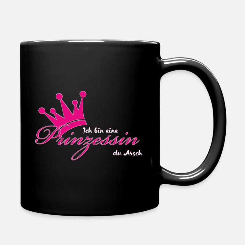 Ich bin eine Prinzessin - Tasse einfarbig - Schwarz