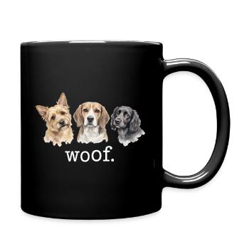 Dogs Woof Funny Dog Lovers Funny Woof - Full Colour Mug - black - Right