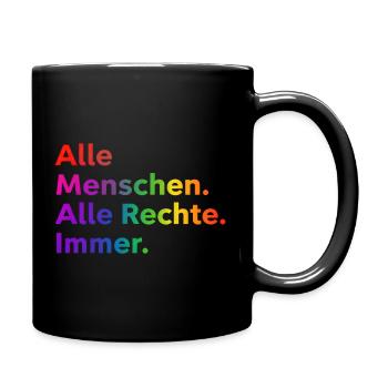 All People All Rights Always Statement - Full Colour Mug - black - Right