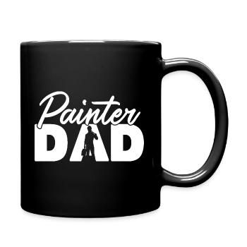 Lustiger Maler Papa Künstler Vater Retro Sonnenuntergangskunst - Tasse einfarbig - Schwarz - Rechts