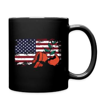 Usa Flagge Gebrochene Pflanze Liebhaber - Tasse einfarbig - Schwarz - Rechts