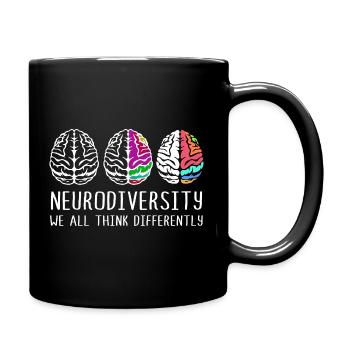 Neurodiversity Autismus Gehirn ADHS Asperger - Tasse einfarbig - Schwarz - Rechts