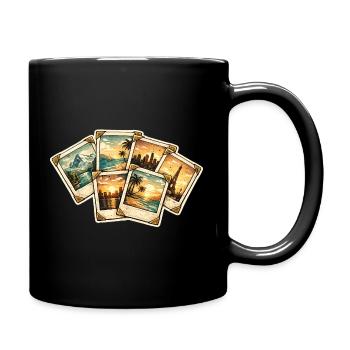 Cartes postales vintage Coucher de soleil tropiques - Mug uni - noir - Droite