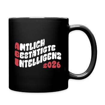 Abi 2026 - Abitur - Retro Flow Style Geschenk - Tasse einfarbig - Schwarz - Rechts