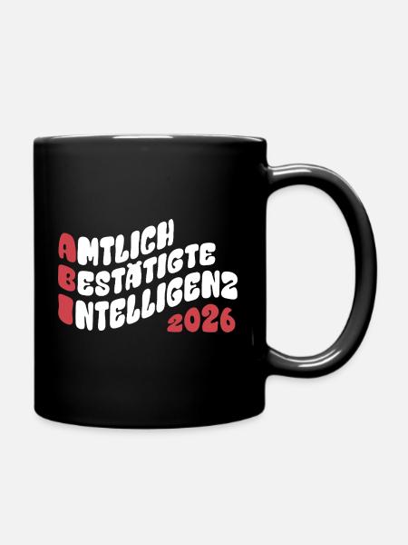 Abi 2026 - Abitur - Retro Flow Style Geschenk - Tasse einfarbig - Schwarz