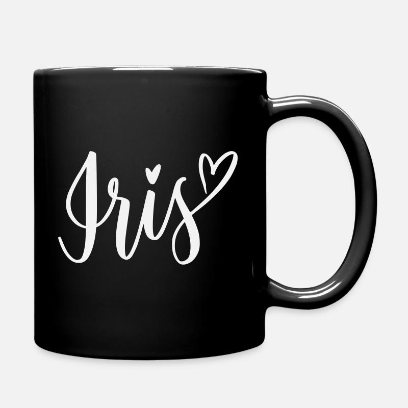 Iris Herz Schriftzug - Tasse einfarbig - Schwarz