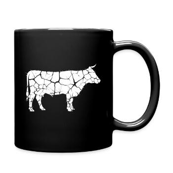 Kuh Rind Mosaik Splitter Kunst Vektor - Tasse einfarbig - Schwarz - Rechts