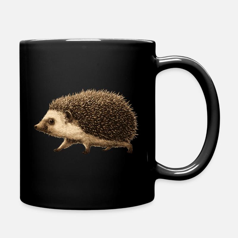 lustiger Igel - Tasse einfarbig - Schwarz