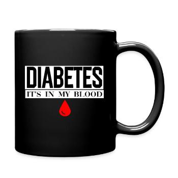 Diabetes It's in My Blood Emblem - Full Colour Mug - black - Right