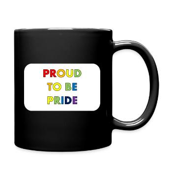Proud to be Pride in rainbow style - Full Colour Mug - black - Right
