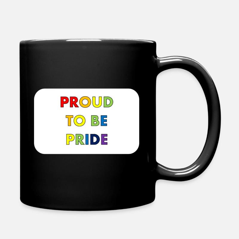 Proud to be Pride in rainbow style - Full Colour Mug - black