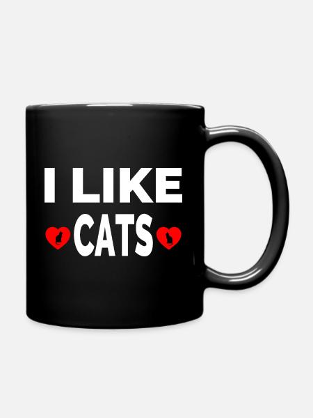 Katzen - Tasse einfarbig - Schwarz
