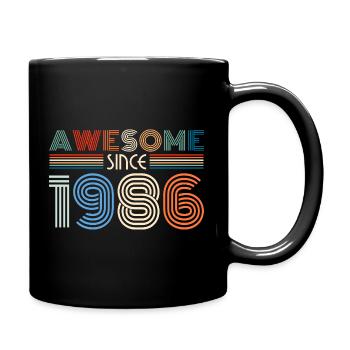 Awesome Since 1986 Retro Stripes - Full Colour Mug - black - Right
